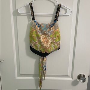 GUESS Green and Blue Crop Top